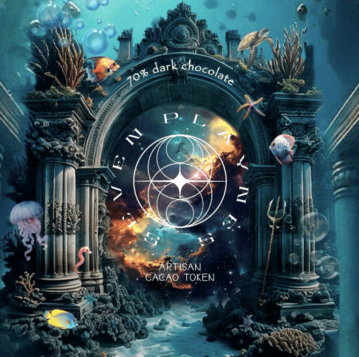 7 PLAYNES  Mushroom Chocolate Coin | 8g Bar | 8 Pieces - Image 1