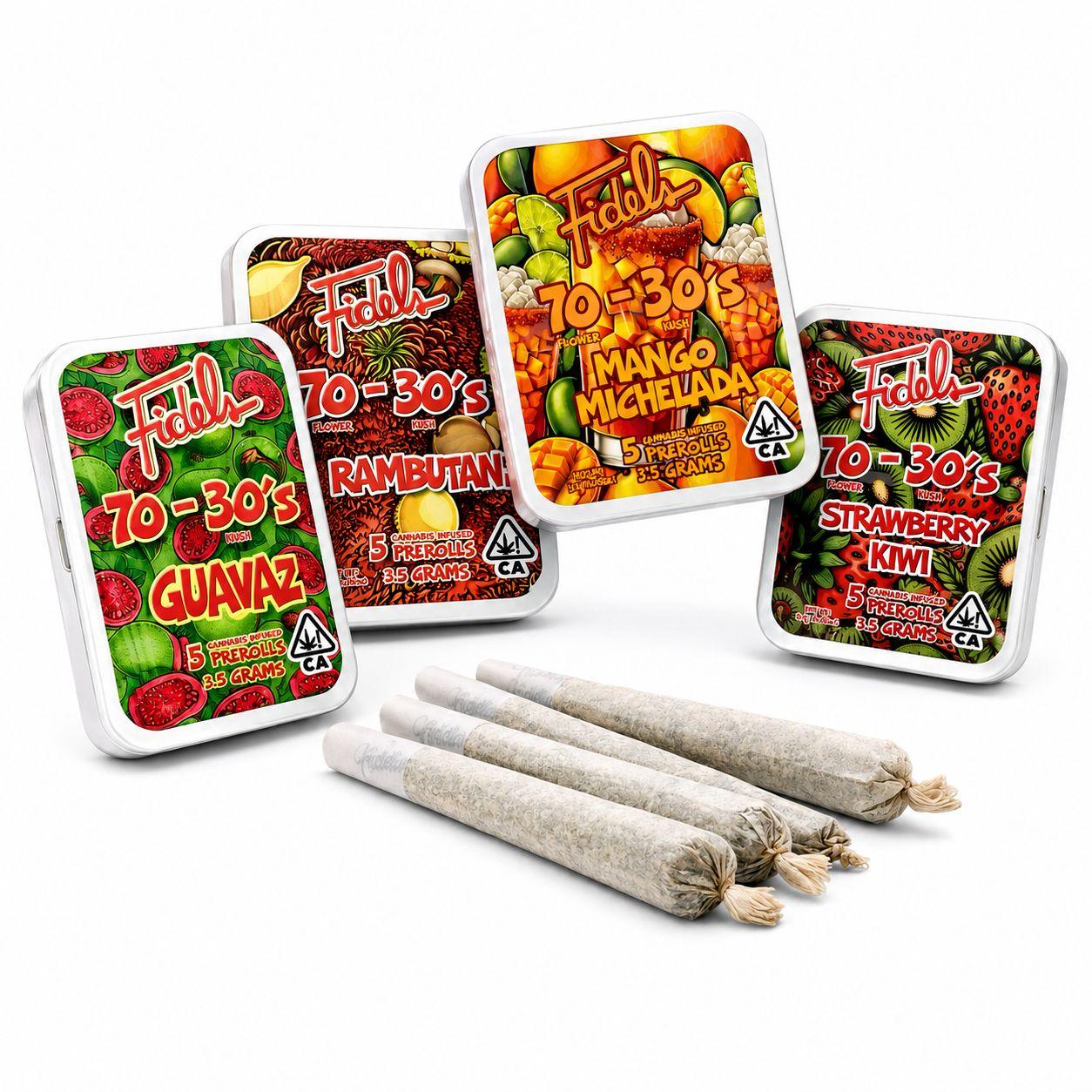 70% Flower | 30% Hashish - 5 J's Per Pack x 0.7g each