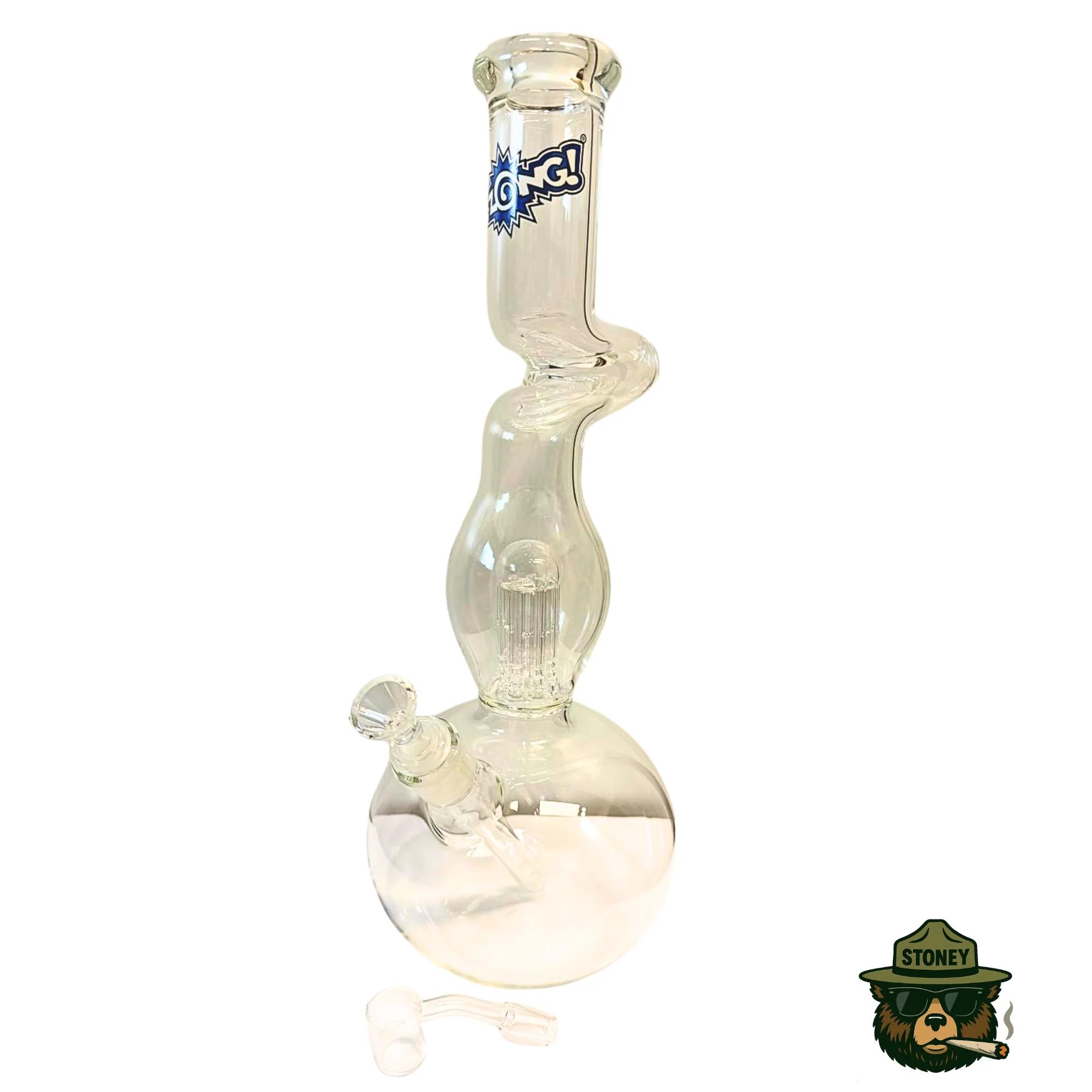 Handcrafted Glass Water Pipe with Multi-Slit Perc 15" - #1138 - Image 1